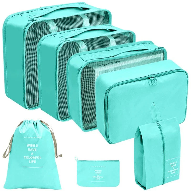 Kit 7 Pecas Bolsa Organizadoras Para Mala Roupas Bagagem Viagem