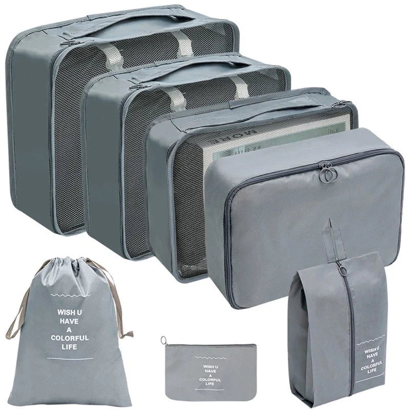 Kit 7 Pecas Bolsa Organizadoras Para Mala Roupas Bagagem Viagem