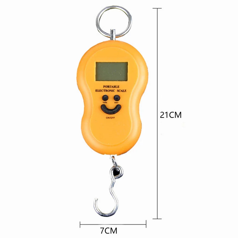 Balança de Gancho Metal Portátil Digital Mão Bolsa Mala Peixe Até 50kg Top KD2147