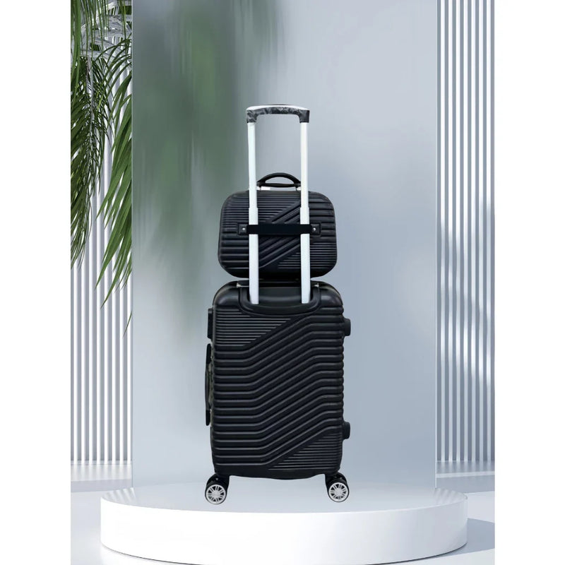 kit de Mala De Viagem 12KG 10 KG  8KG 4 Roda Gira 360 Grau Fibra + Frasqueira