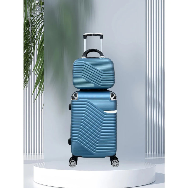 kit de Mala De Viagem 12KG 10 KG  8KG 4 Roda Gira 360 Grau Fibra + Frasqueira