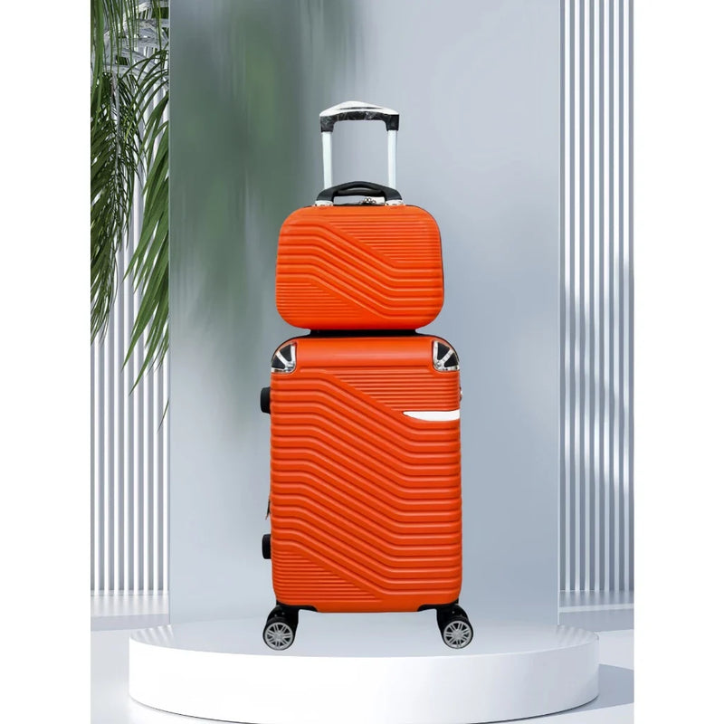 kit de Mala De Viagem 12KG 10 KG  8KG 4 Roda Gira 360 Grau Fibra + Frasqueira