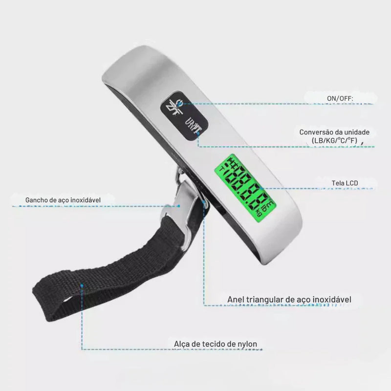 Balança Digital Portátil De Mão Mala Bagagem Até 50kg marca XTRAD