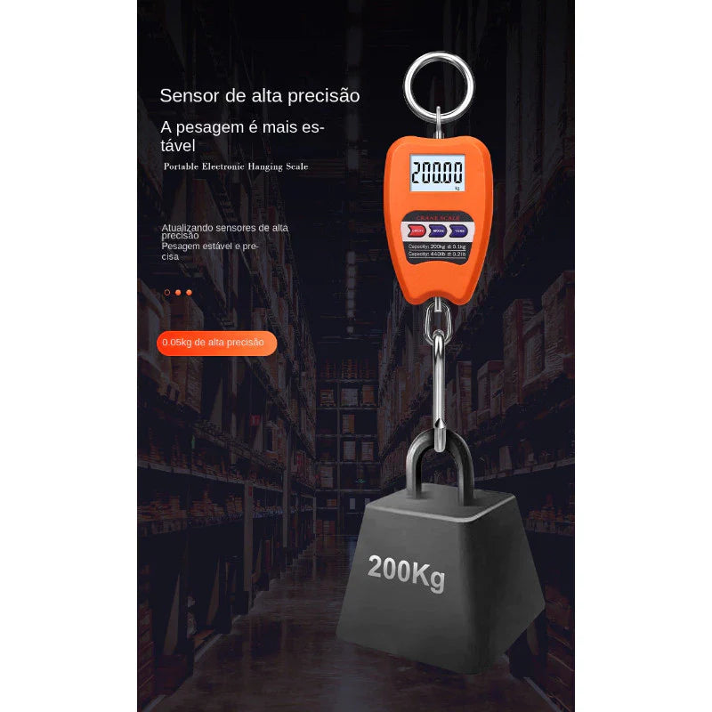 Balança eletrônica portátil suspensa 200kg