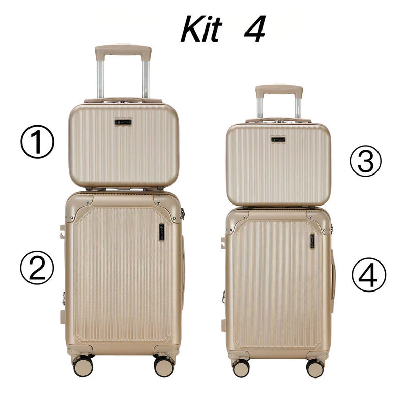 Kit Conjunto de 4 Malas de Viagem G/M/P/PP
